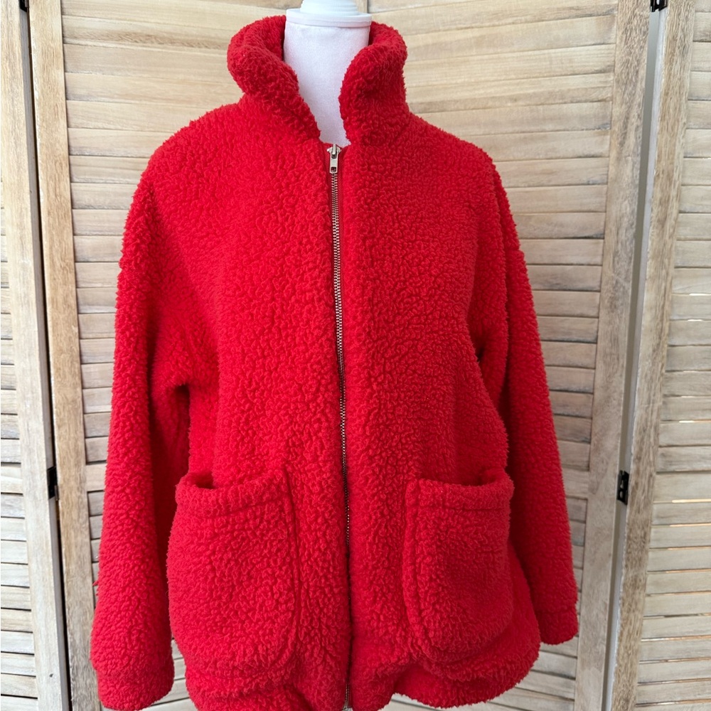 Cozy Red Sherpa Jacket